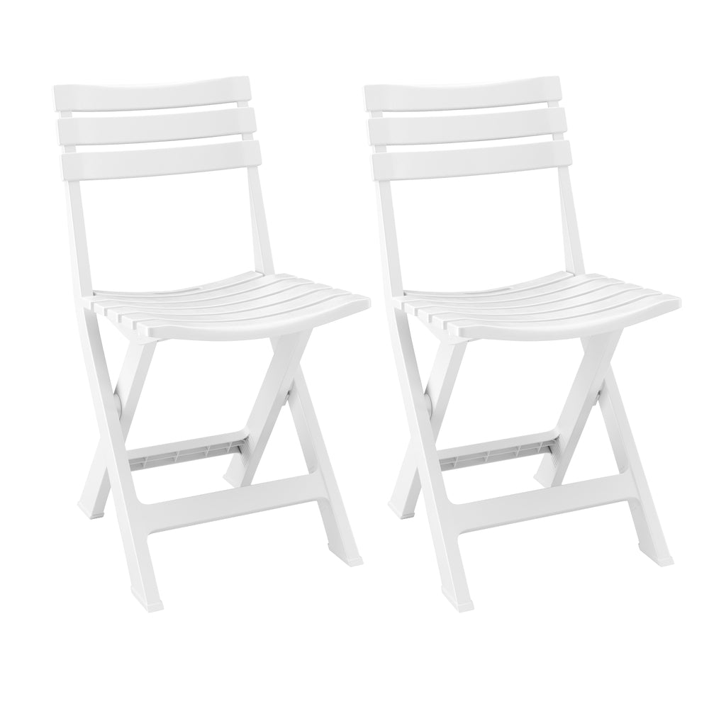 Sedia da giardino pieghevole MARCO, set da 2, bianca