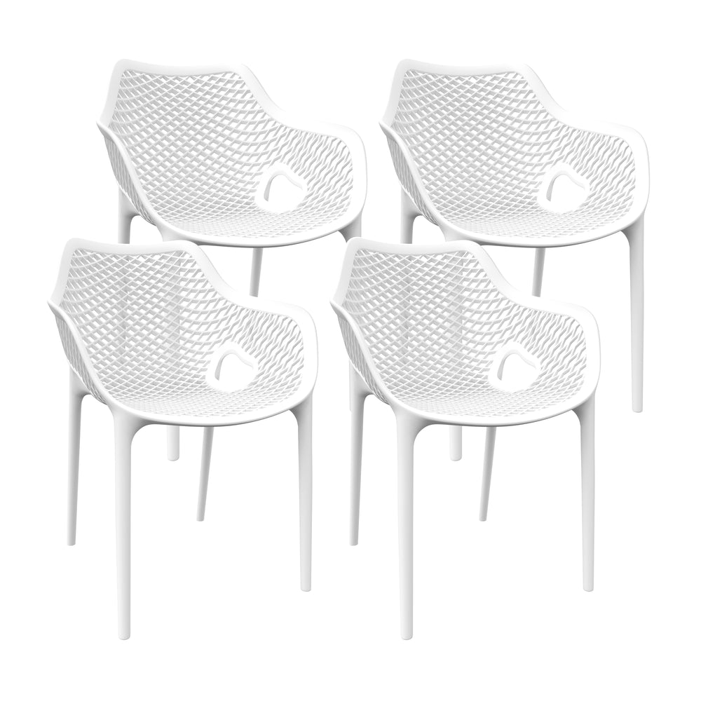 Set di 4 sedie da giardino MATS bianche