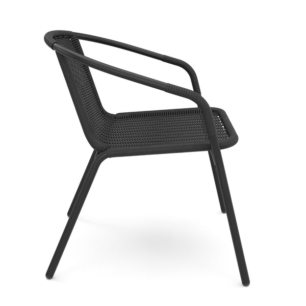 Gartenstuhl Rattan schwarz