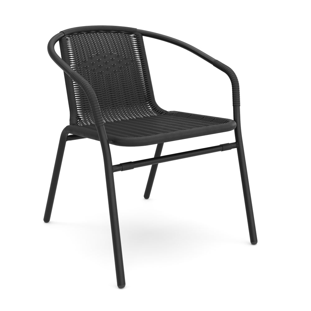 sedia da giardino in rattan nero