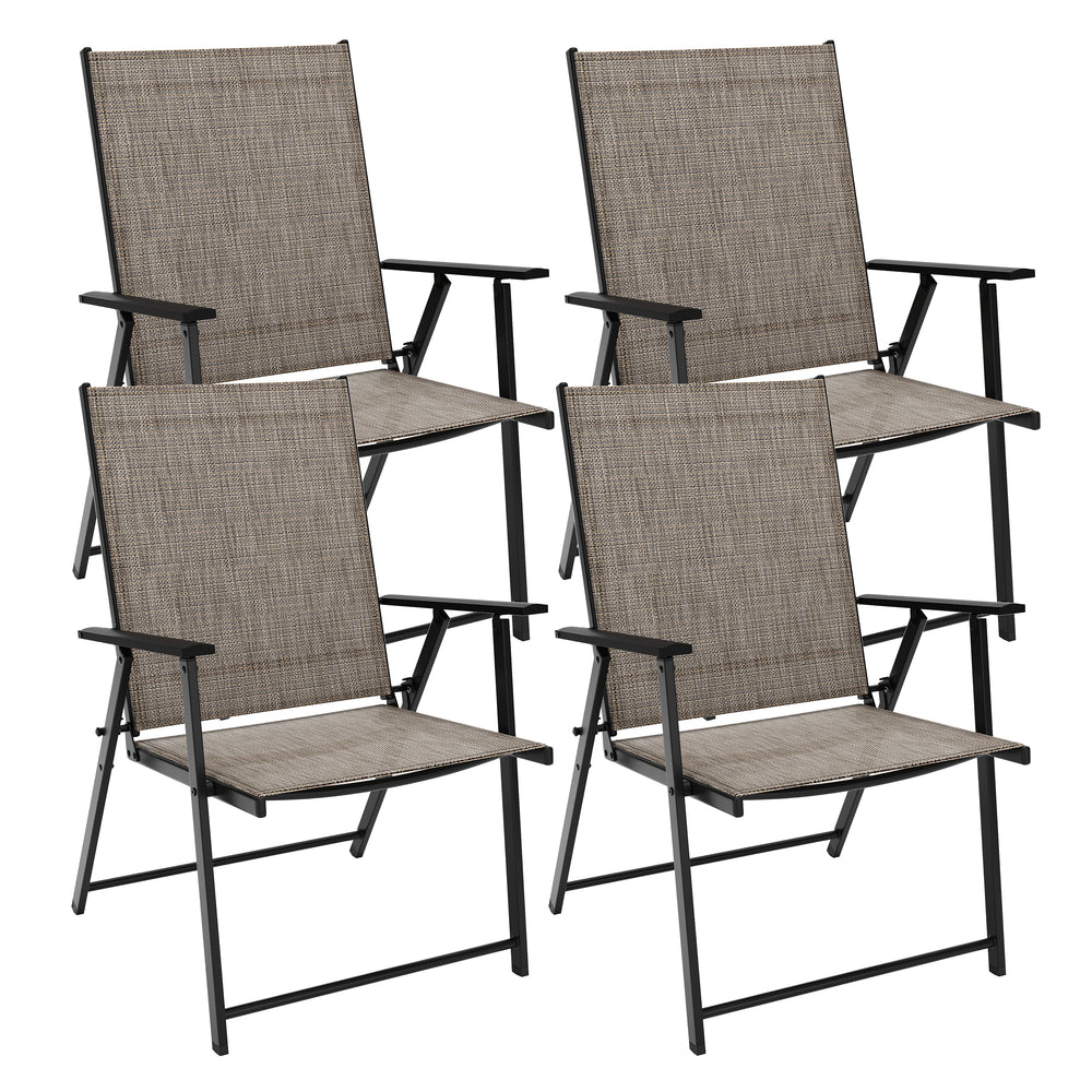 Set di 4 sedie da giardino REA, marrone/nero