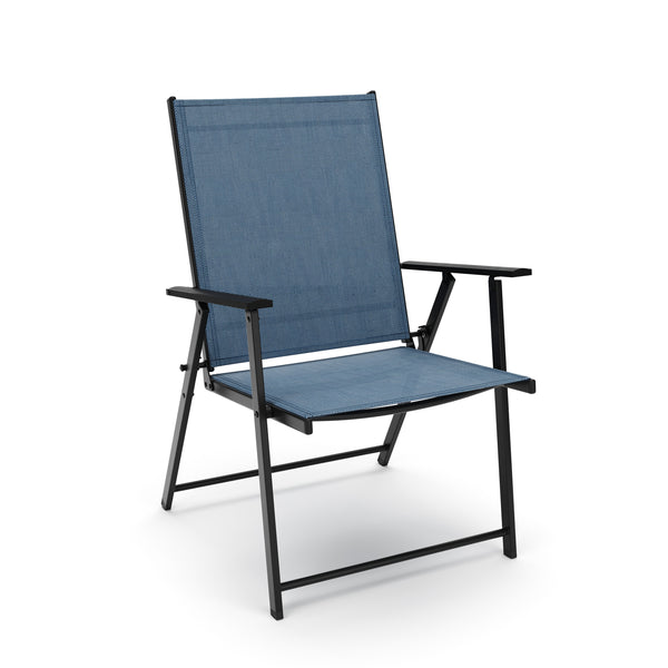 Gartenstuhl REA 4er Set dunkelblau/schwarz