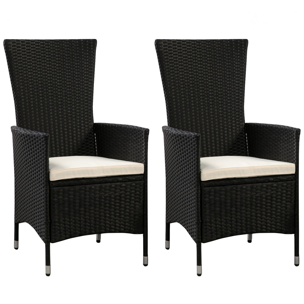 Chaises en rotin noir LIMNOS, lot de 2 