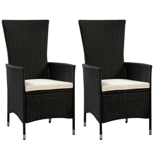 Rattanstühle LIMNOS schwarz im 2er Set