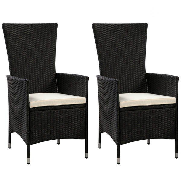 Rattanstühle LIMNOS schwarz im 2er Set