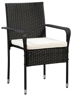 Rattanstühle MALAGA schwarz im 2er Set