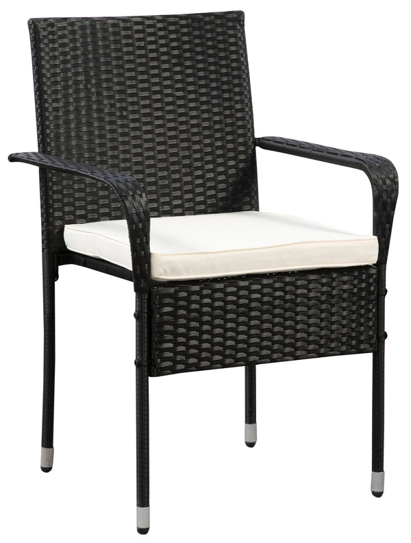 Rattanstühle MALAGA schwarz im 2er Set