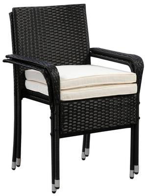 Rattanstühle MALAGA schwarz im 2er Set