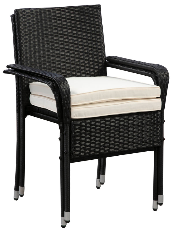 Rattanstühle MALAGA schwarz im 2er Set