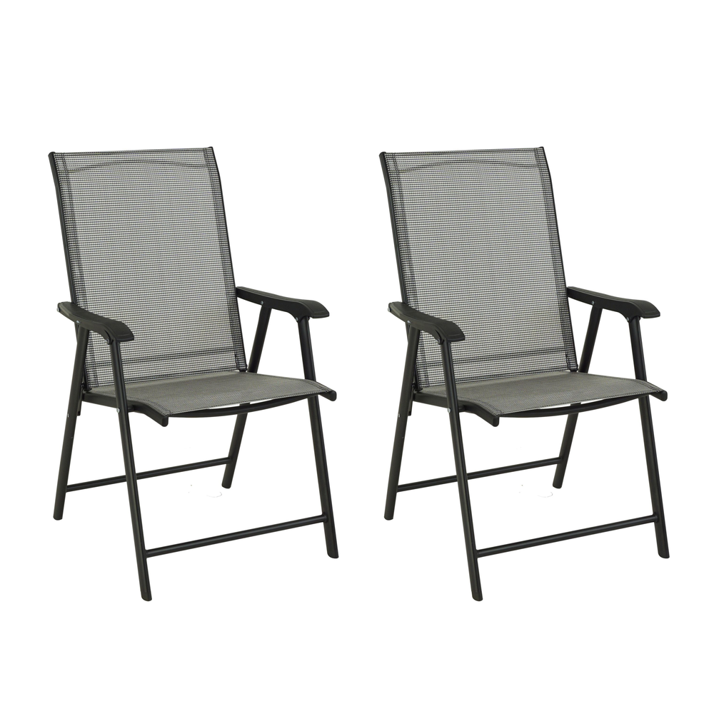 Sedia da giardino pieghevole, set da 2