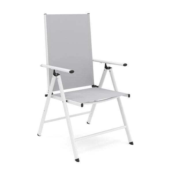 Gartenstuhl WILMA 2er Set grau/weiss