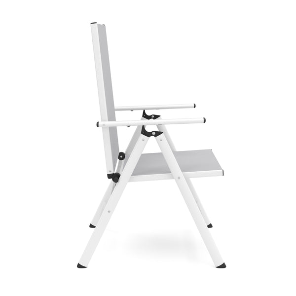 Gartenstuhl WILMA 2er Set grau/weiss