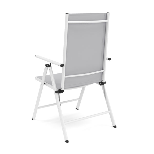 Gartenstuhl WILMA 2er Set grau/weiss