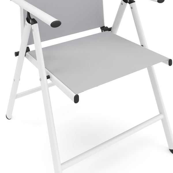 Gartenstuhl WILMA 2er Set grau/weiss