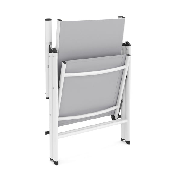Gartenstuhl WILMA 2er Set grau/weiss
