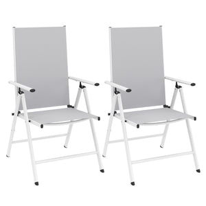 Gartenstuhl WILMA 2er Set grau/weiss