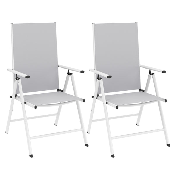 Gartenstuhl WILMA 2er Set grau/weiss