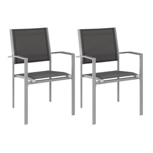 Gartenstühle Doppelpack, schwarz