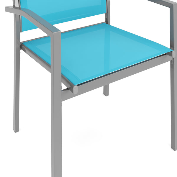 Gartenstuhl ZILLY 2er Set blau