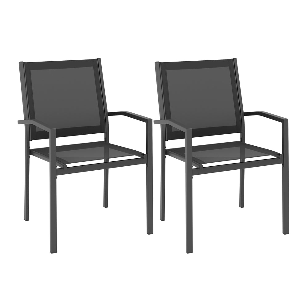 Sedia da giardino ZILLY, set da 2, nera