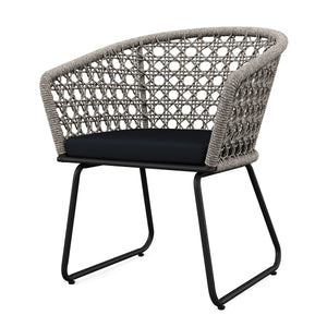 Gartenstuhl ÄGINA 2er Set grau/schwarz