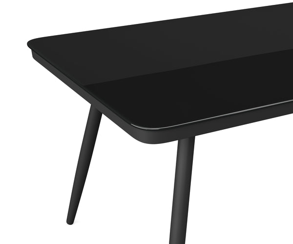 Gartentisch ARUBA 180 x 90 cm schwarz