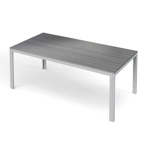 Tisch 200 cm + 8 Stühle, grau
