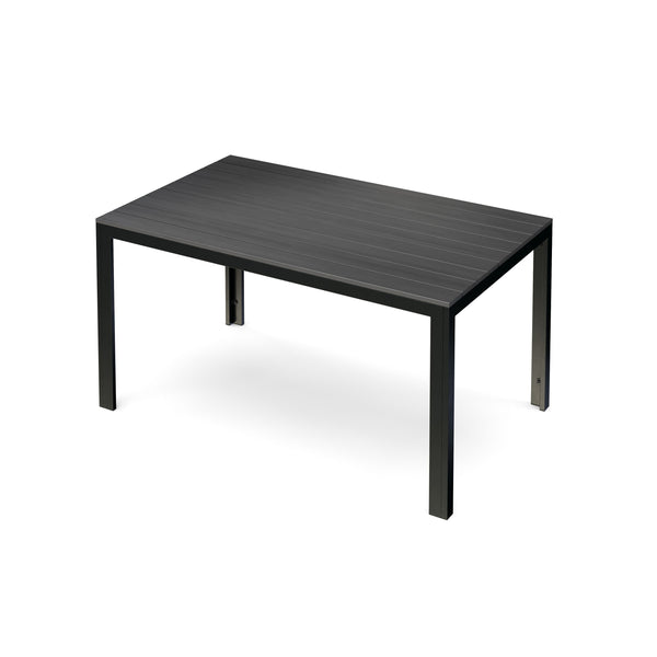 Gartenmöbel Tisch 150 cm + 2 Bänke grau / schwarz