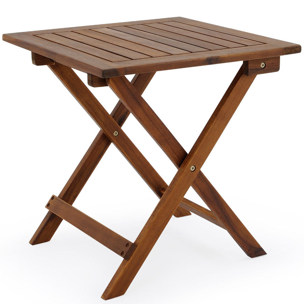 Garden table made of oiled acacia wood, 46 cm x 46 cm, brown