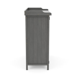 Pflanztisch mit Unterschrank Holz 92 x 96 cm grau