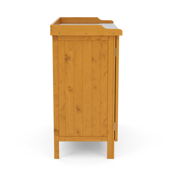Pflanztisch mit Unterschrank Holz 98 x 95 cm natur