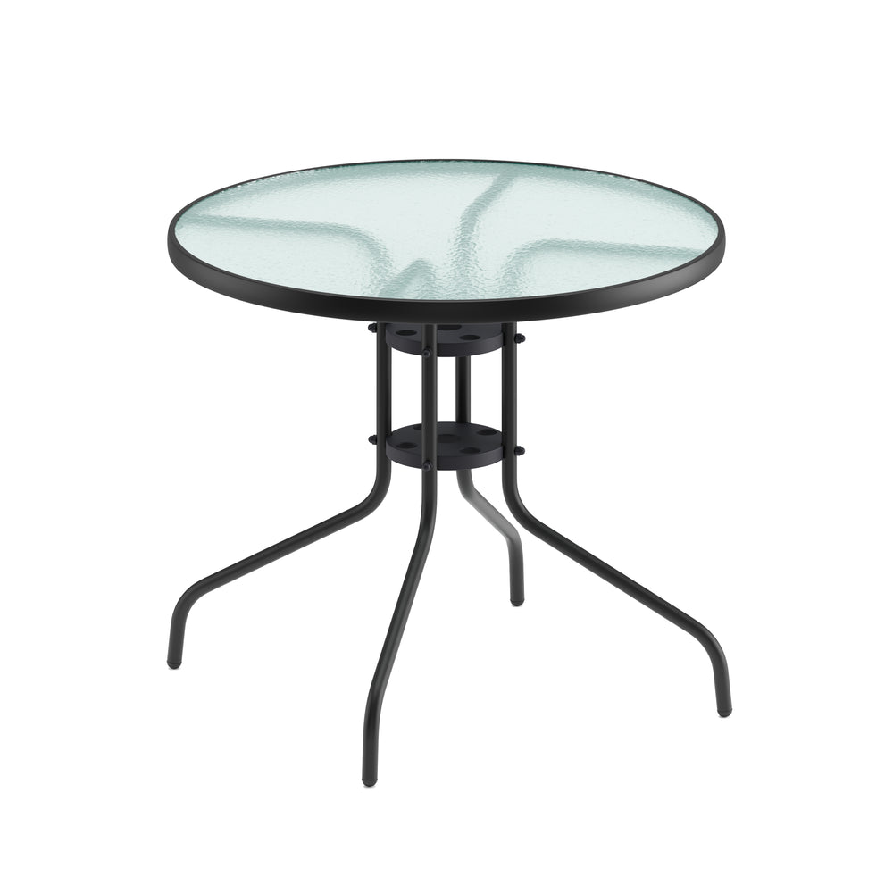 round garden table 80 cm black