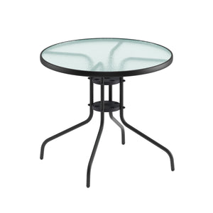 Gartentisch rund 80 cm schwarz