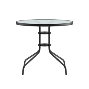 Gartentisch rund 80 cm schwarz