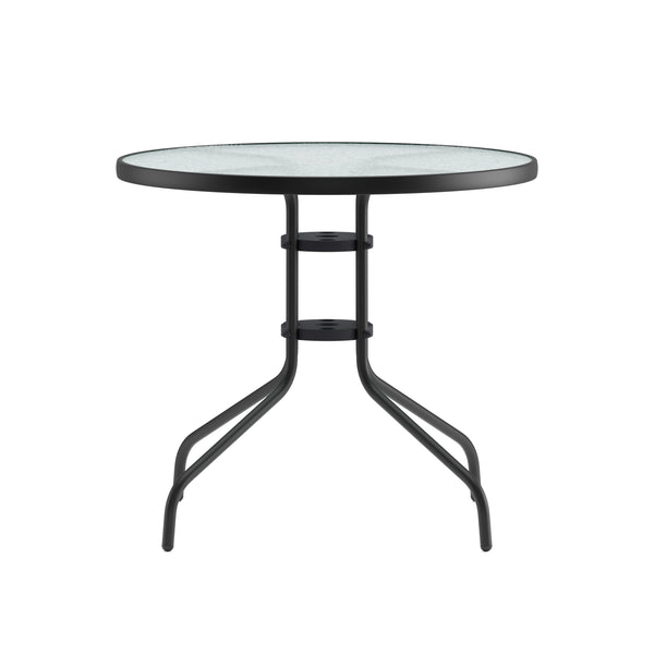 Gartentisch rund 80 cm schwarz