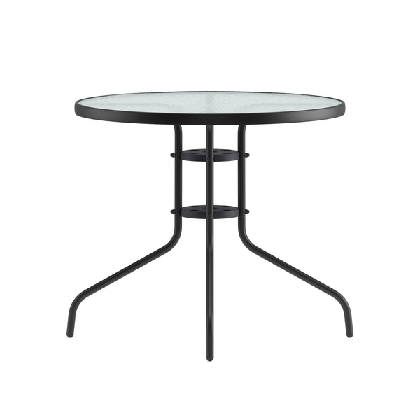 Gartentisch rund 80 cm schwarz