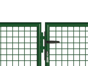 Gartentor Doppeltor mit Schloss 310 x 100 cm grün