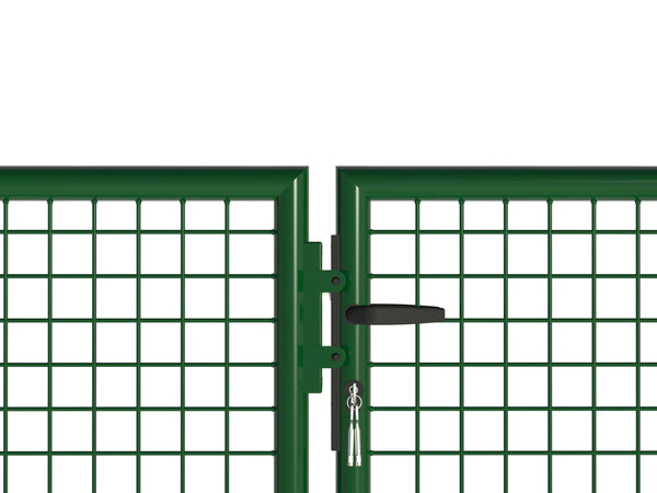 Gartentor Doppeltor mit Schloss 310 x 100 cm grün