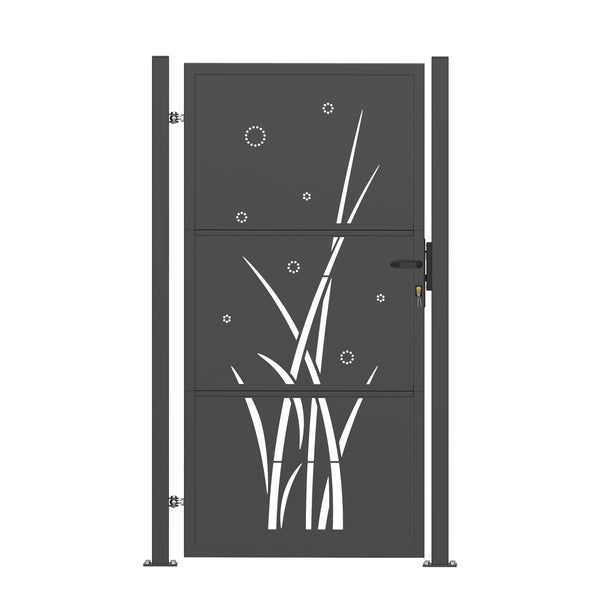 Gartentor mit Schloss FESC 84 x 176 cm schwarz