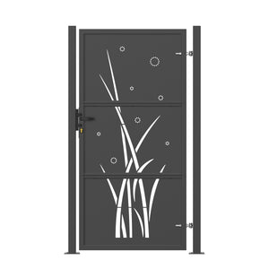 Gartentor mit Schloss FESC 84 x 176 cm schwarz