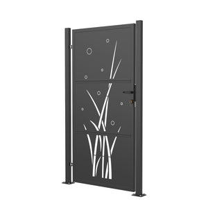 Gartentor mit Schloss FESC 84 x 176 cm schwarz