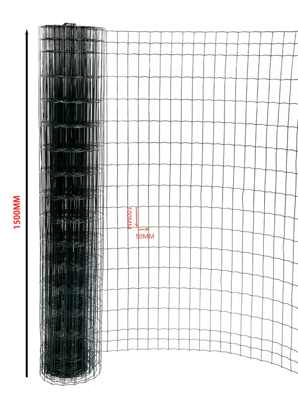 Gitterzaun 1.5m x 25m grün