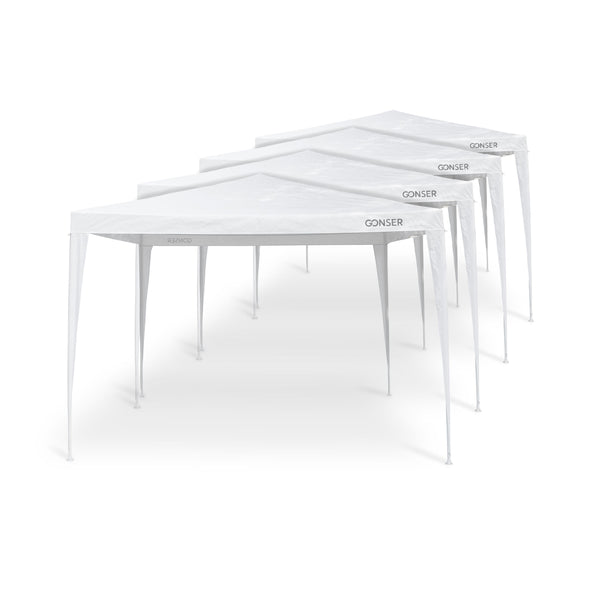 Gartenpavillon Partyzelt 3 x 3 m weiss 4er Set
