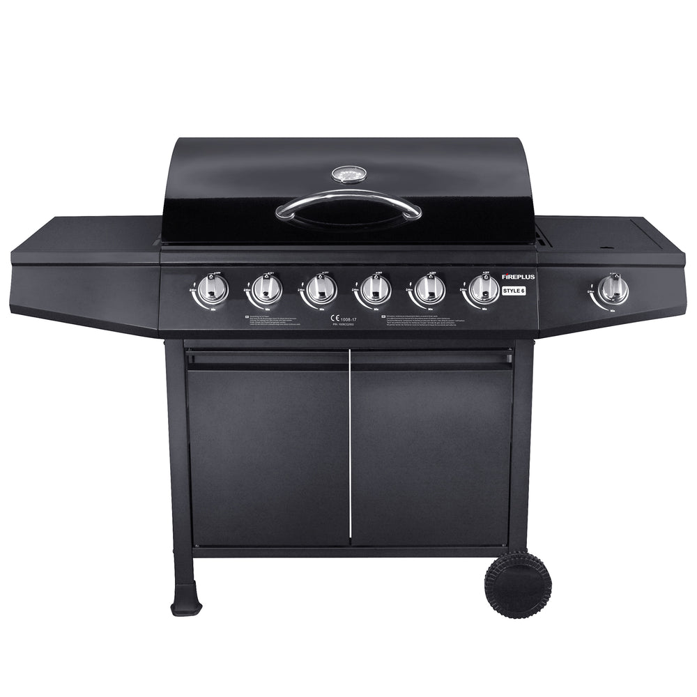 Gas grill with 6 burners + side burner