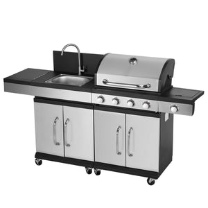 Gasgrill mit Waschbecken AMPATO 4+1 Brenner