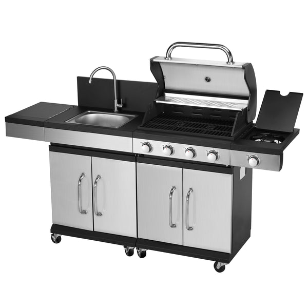 Gasgrill mit Waschbecken AMPATO 4+1 Brenner