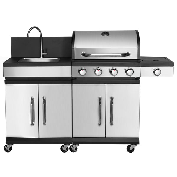 Gasgrill mit Waschbecken AMPATO 4+1 Brenner