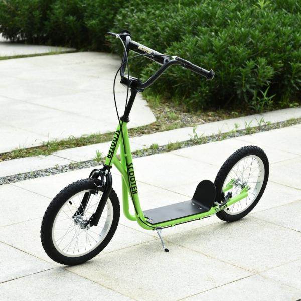 Kinderroller Scooter Tretroller Cityroller Kickscooter Kickboard mit Luftreifen 16 Zoll Grün