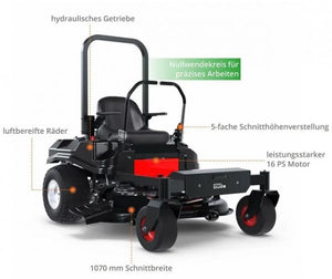Güde - Aufsitzrasenmäher Zero Turn GZT 1070