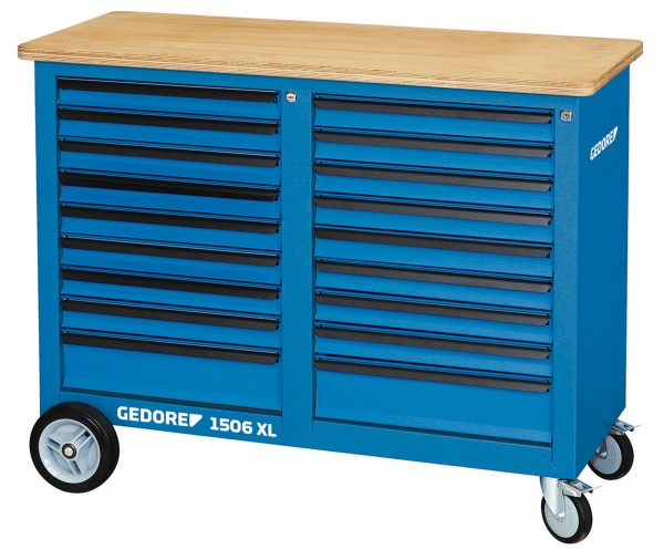 Gedore - Rollwerkbank, 1,25 m breit, mit 18 Schubladen